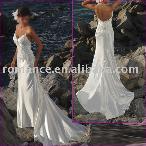 WD150 Gorgeous Backless Beach Wedding Dress