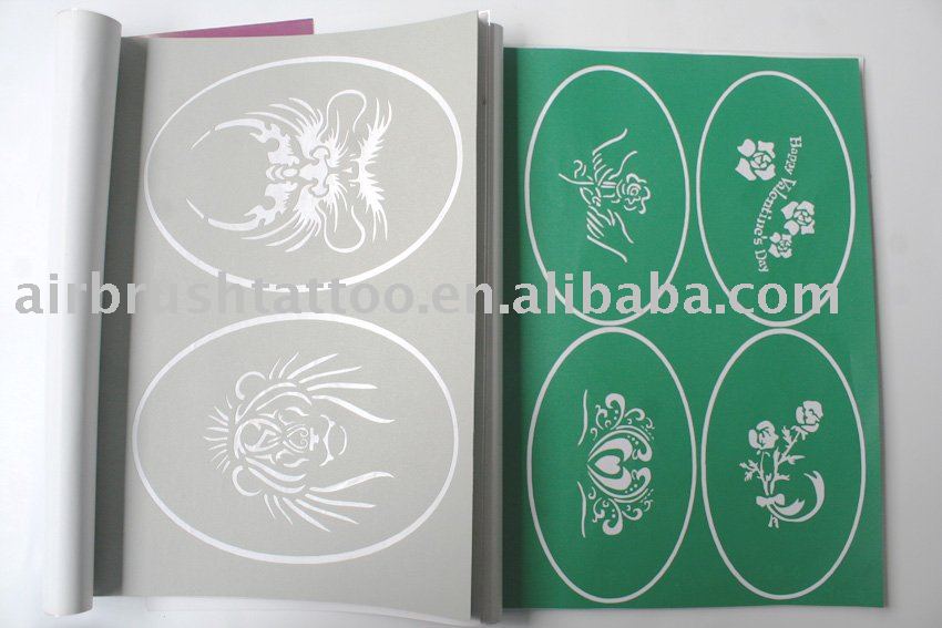 See larger image selfadhesive tattoo stencil designs book