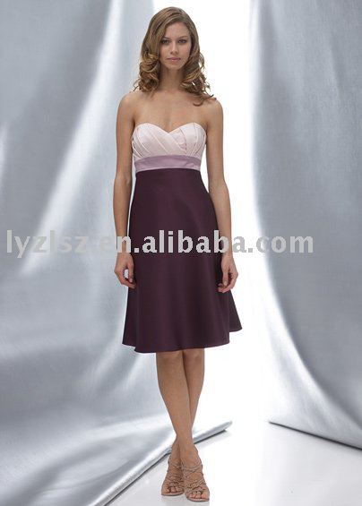 White and Purple Bridesmaid Dress BD0218