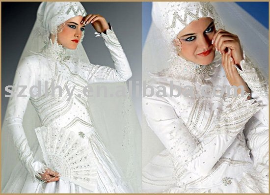 2010 hotsale white lace arabic wedding dress TY5662