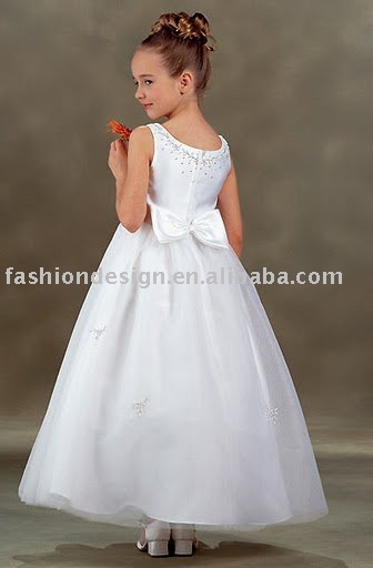 RG021 Fashion sash tie back little children wedding dress Flower girl 