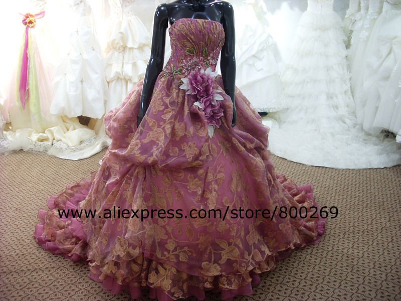 Colorful wedding dress wear lace SL3711