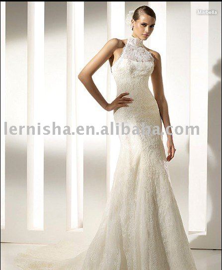 2010 European style high neck lace wedding gown LFS1140