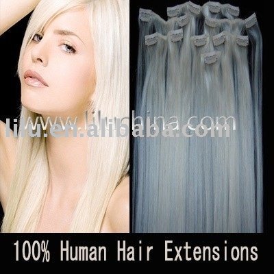 White Blonde Hair Extensions. remy human hair white