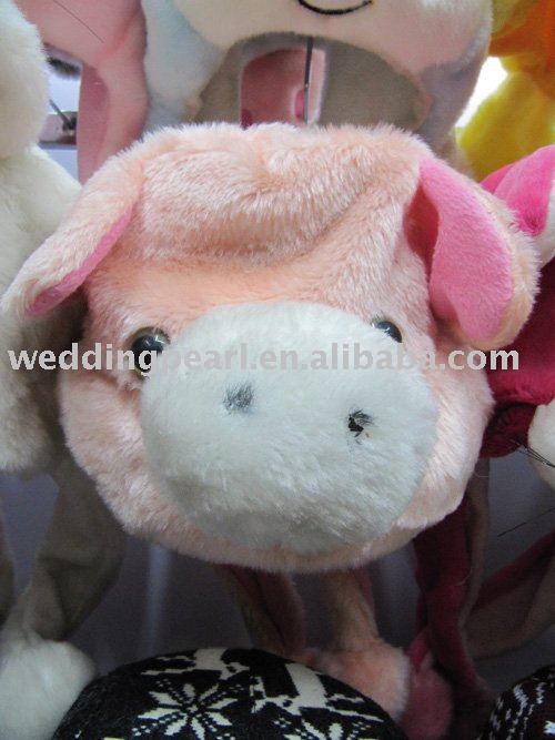 See larger image LOVELY ANIMAL PLUSH PARTY CARTOON Pink Pig HAT APH2424