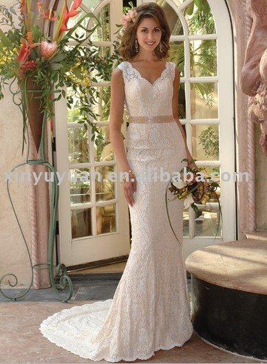 2011 outdoor grace vneckline lace destination wedding dresses MA240