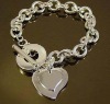 accesorios de la joyería, etiqueta de doble corazón pulsera de plata 112