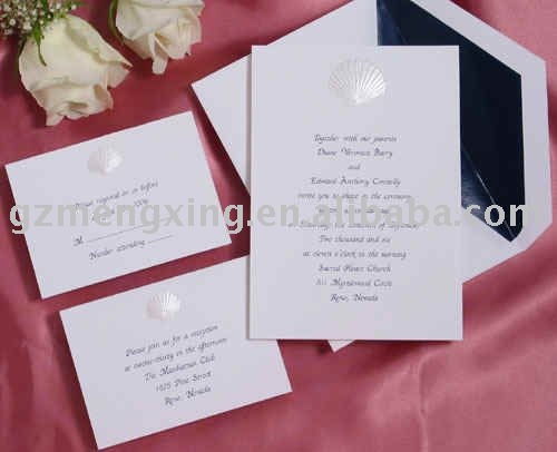 Contemporary wedding invitation with lined envelopeEA886