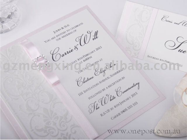 See larger image Pink tiffany wedding invitationEA906