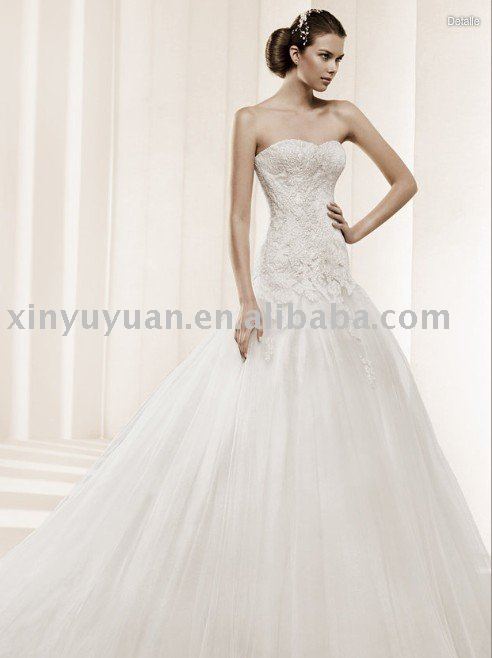 boutique classic 2010 designer snow white wedding gown LSW189