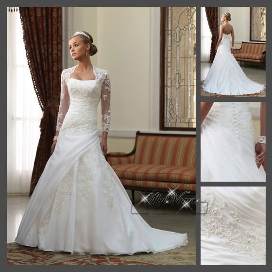 MO10J5 Long Sleeves Lace Arabic wedding dress