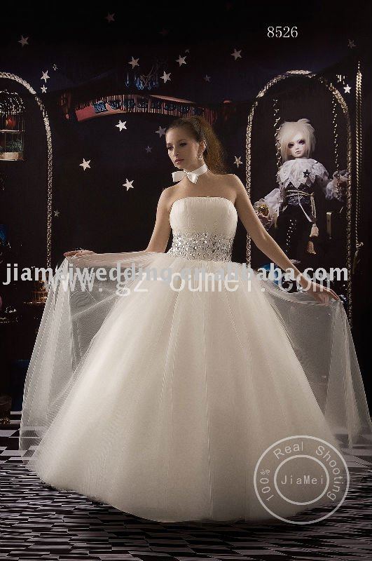 Wedding dress beads lace ribbon Crystal mesh bridal gown