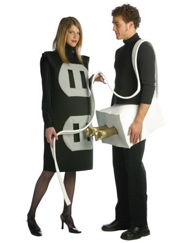 funny couple costumes. Plug and Socket Couples SET