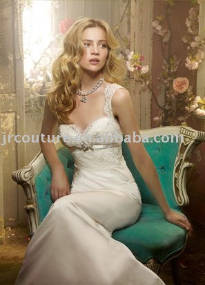 capped sleeve wedding dress. Lace Cap Sleeve Empire Wedding