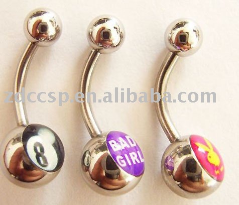 belly piercing rings. pattern button elly ring