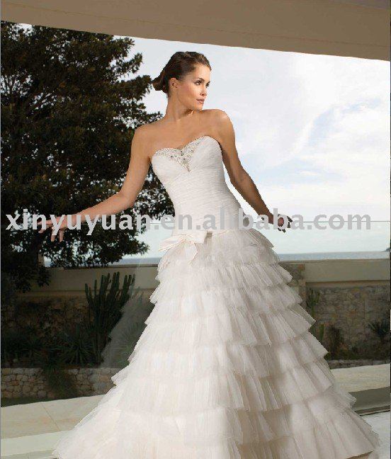 boutique 2011 new designer tulle bridal dresses with pleats MFW059
