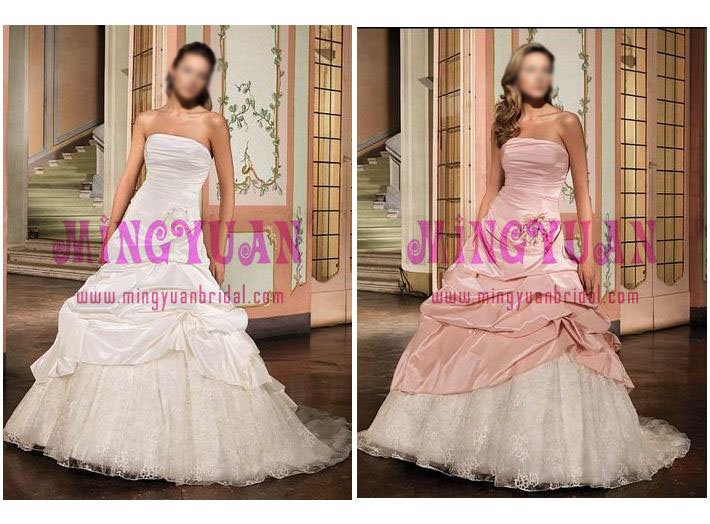 pink and white wedding dress ek86
