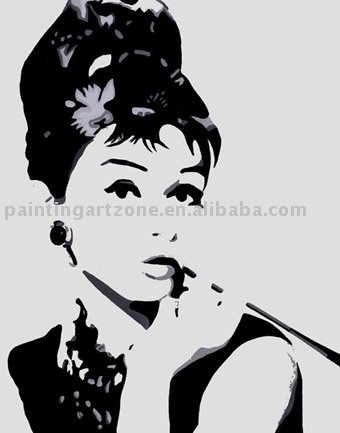 Pop art painting of Audrey Hepburn