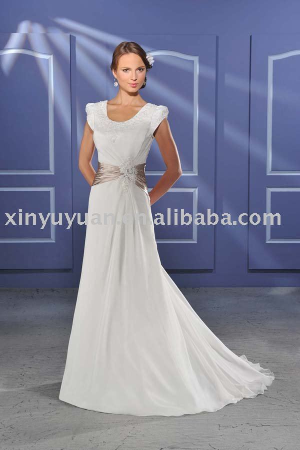 2011 summer short sleeves grace wedding dresses BOW052