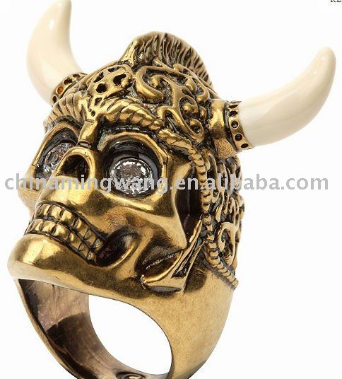 Biker Rings on Biker Warrior Ring Skull Biker Ring Gold Skull Biker Warrior Ring Nq