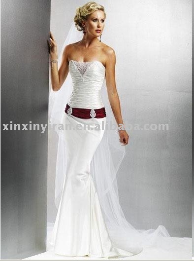 fishtail wedding dress with red lacehigh quality and resonable price