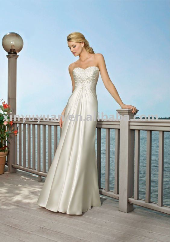 elegant and simple summer outdoor vintage wedding dresses MLW142
