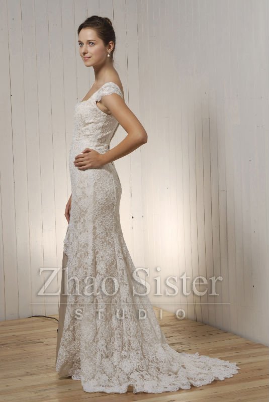 lace wedding dress with sleeves. lace wedding dress with short