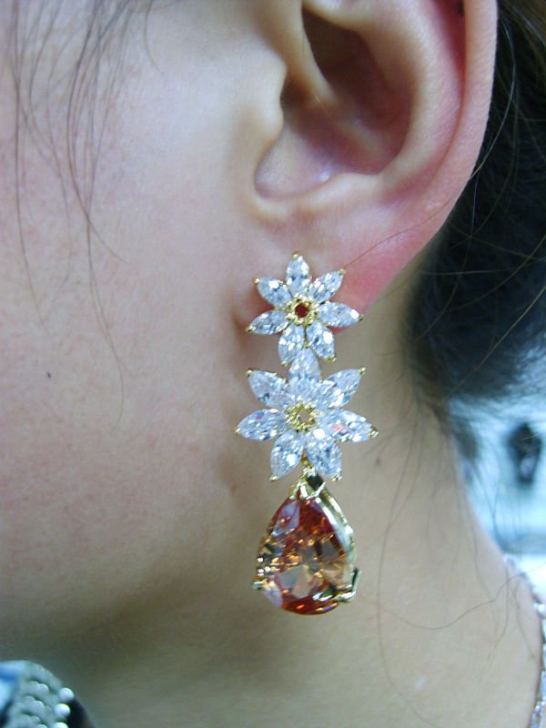 Arabic women dress wedding earring 18K gold jewelry