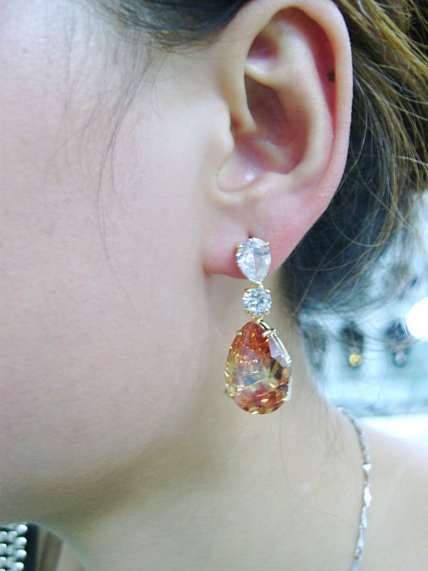 Arabic women jewelry wedding earring 18K gold jewelry