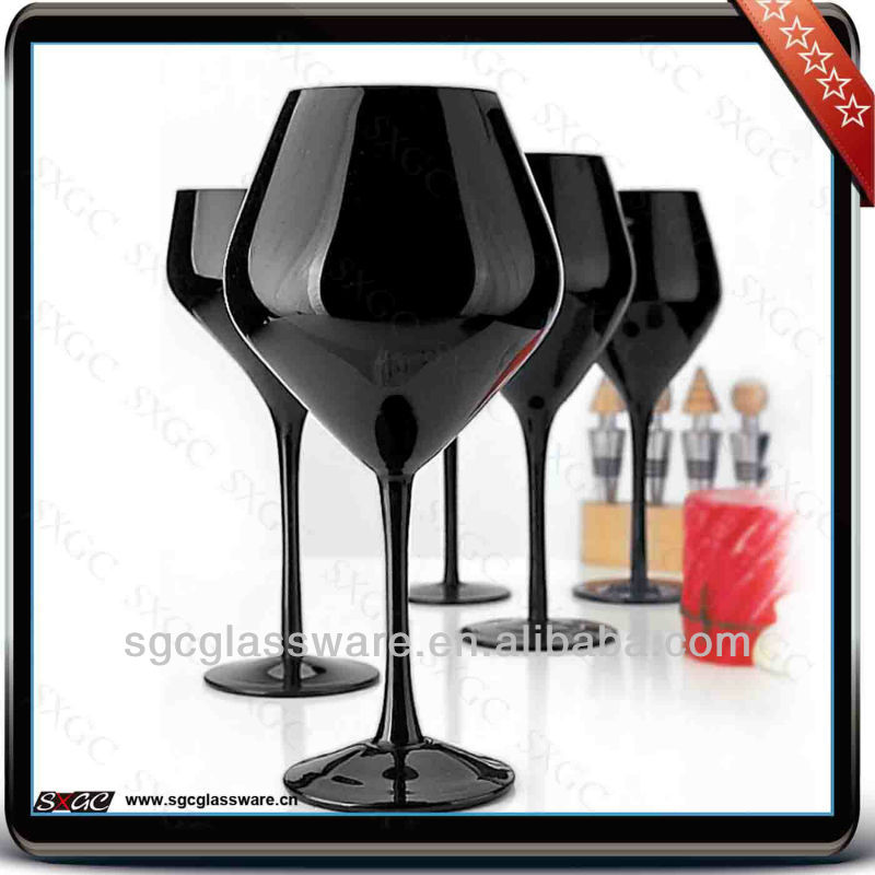 red wine glass. black red wine glass