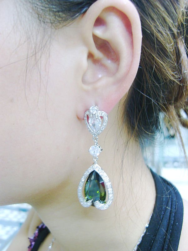 Arabic style jewelry wedding earring cubic zirconia jewelry copper alloy