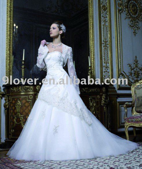 plus size wedding dresses with sleeves ivory color