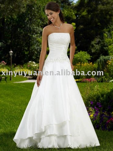 boutique China custom beading outdoor wedding dresses RDW049