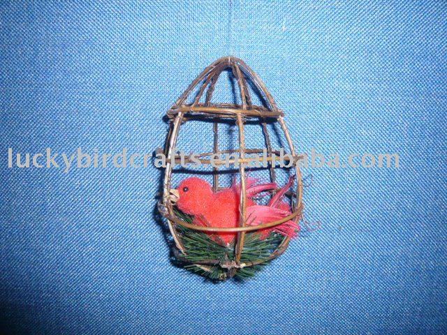 See larger image vine birdcage w pompom bird