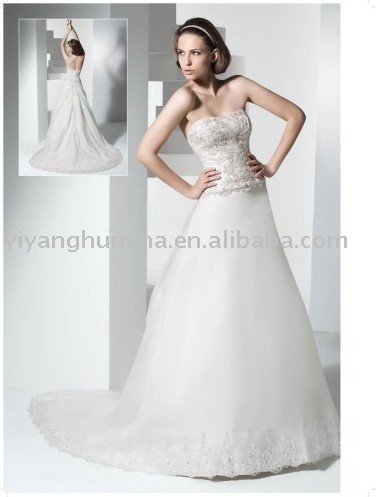 Western style exquisite removable lace top trumpet Wedding Dress
