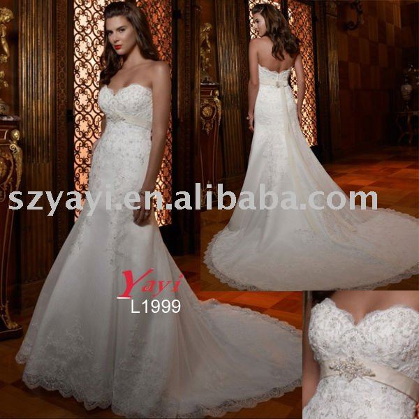 Elegant fit and flare mermaid bridal gown L1999