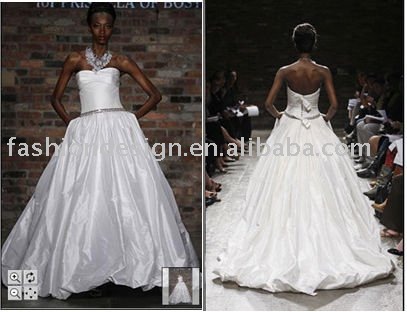  ball gown with rhinestones waistline and bubble hem skirt wedding dress