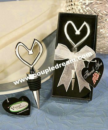 See larger image Heart Themed Wedding Wine Stopper