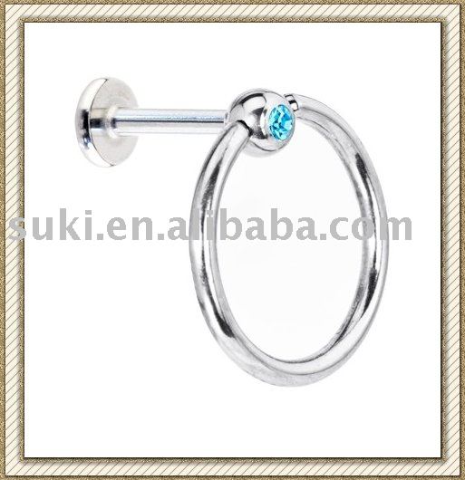 See larger image: Body Piercing jewelry, Aqua Gem Steel Slave Labret Monroe. Add to My Favorites. Add to My Favorites. Add Product to Favorites 