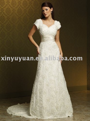 2011 top sale designer boutique short sleeves wedding gowns MSW042