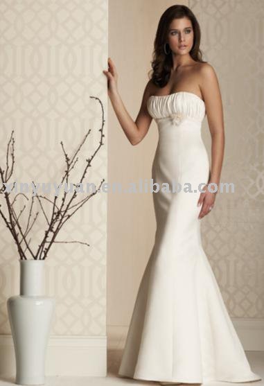 mermaid style 2011 simple and elegant wedding gowns with pleats MKW019