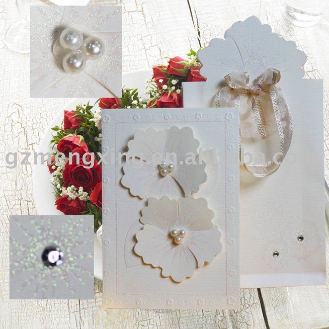 Wedding invitation card with handbag design decorating great shining 