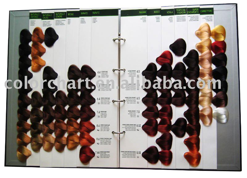 red hair color samples. londe hair color chart.