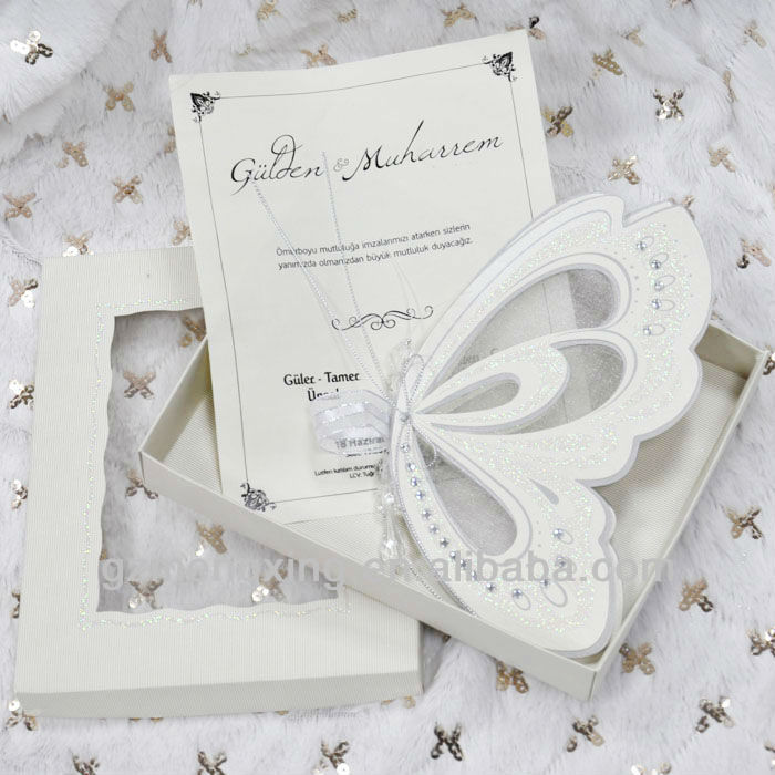 See larger image Chic butterfly shape wedding invitationsT192