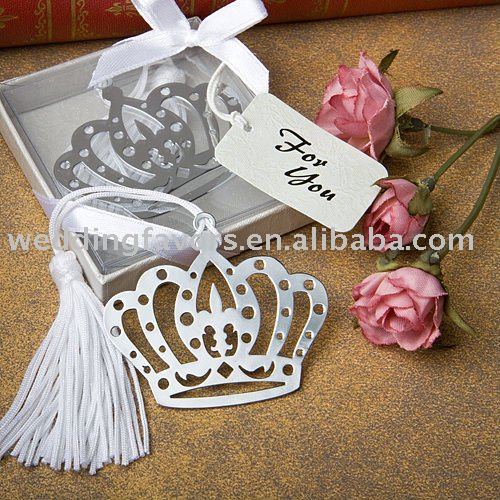 Wedding Favors Regal Crown Bookmark