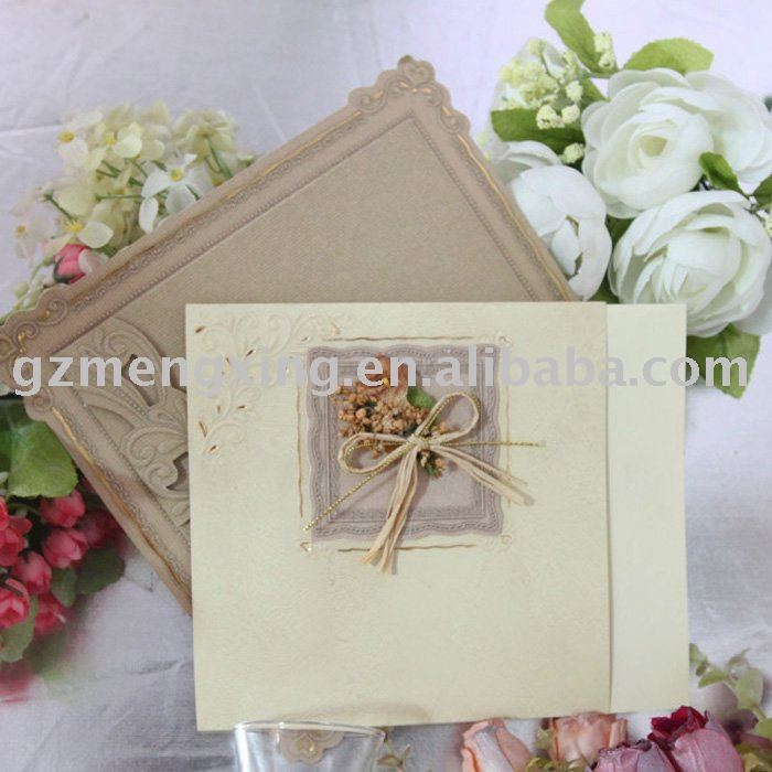 chic wedding invitations with handmade decoration T151