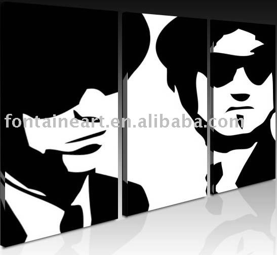 Pop Art PaintingBlues Brothers black and white black and white pop art
