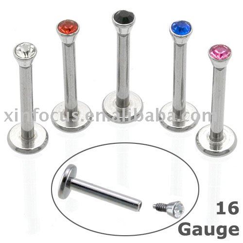 See larger image: Inner Threaded crystal labret/lip piercing jewelry. Add to My Favorites. Add to My Favorites. Add Product to Favorites 