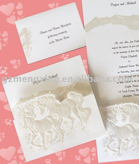 See larger image Embossed horse wedding invitations UK1079