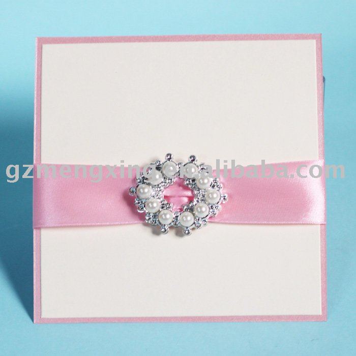 dazzling invitation wedding cards with white pearl paper box EA021